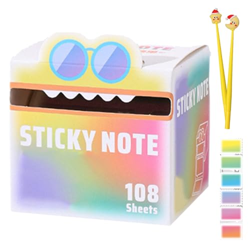 Niedliche Haftnotizen Mit Monstermuster, Lustige Pastellfarbene Auszieh-Notizblöcke, Lebendiges Farbverlaufsdesign, Leicht Zu Verschickende Notizblöcke, Tolles Geschenk Zum Schulanfang (#H) von Avanise