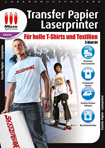 Transfer-Folie - für helle T-shirts und Textilien! 5 Folien + 1 Pergamentpapier von Avanquest Papier