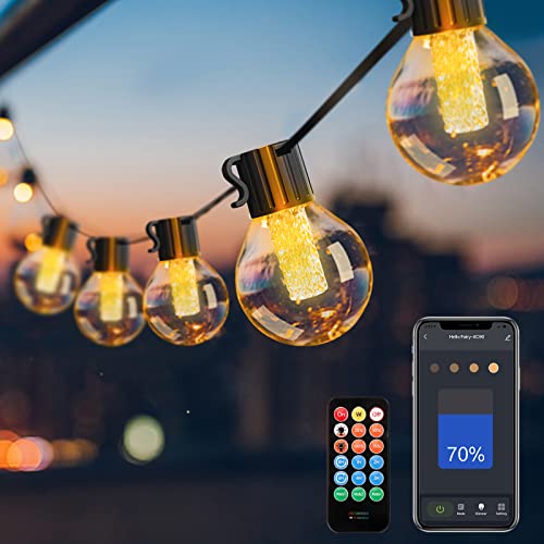 Lichterkette Außen Dimmbar mit App Steuerung, 15M Outdoor Lichterkette mit 25 G40 Glühbirnen, IP55 Wasserdicht Bruchsicher Außenbeleuchtung mit Timer für Balkon Garten Hochzeit Party Deko Innen Außen von Avatar Controls
