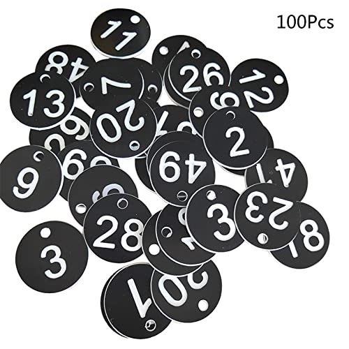 100 Stück Kunststoff-ID-Nummernschild, rund, für Schlüsselschilder, für Live-Nummern-Etiketten 1-100, 1-200, Nummern-Etiketten, Aufkleber, 1-300 Draht-Nummernschilder, elektrisch, 1-500 kleine von Avejjbaey
