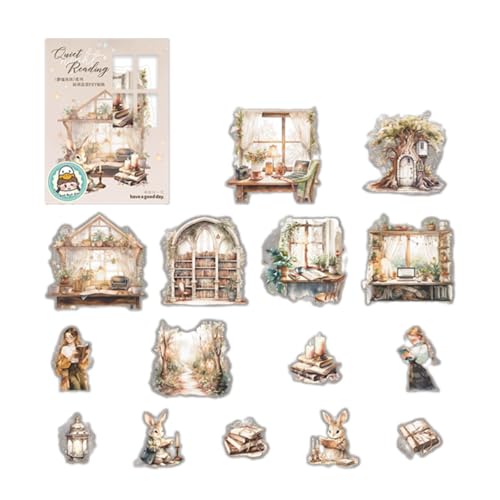 15pcs Dekorative Szenenaufkleber Haustier Aufkleber Ästhetic Scrapbook Aufkleber Für Notebook Journal Planer Wasserflasche Laptop Scrapbooking Aufkleber von Avejjbaey