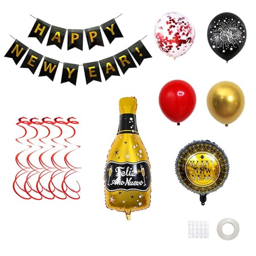 2024 Neujahr Ballon Weinflasche Ballon Neujahr 2024 Neujahr Party Supplies Party Dekoration Spanische schwarze Weinflasche Aluminium von Avejjbaey