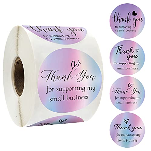 50 x Dankeskarten für kleine Unternehmen, 500 Stück 3,8 cm Aufkleber-Etiketten für kleine Besitzer, Verkäufer, Aufkleber-Etiketten von Avejjbaey