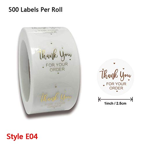 500 Stück Aufkleber mit Aufschrift "Thank You for Your Order", Foliensiegel-Etiketten für kleine Geschäfte, Dankesaufkleber und Silber von Avejjbaey