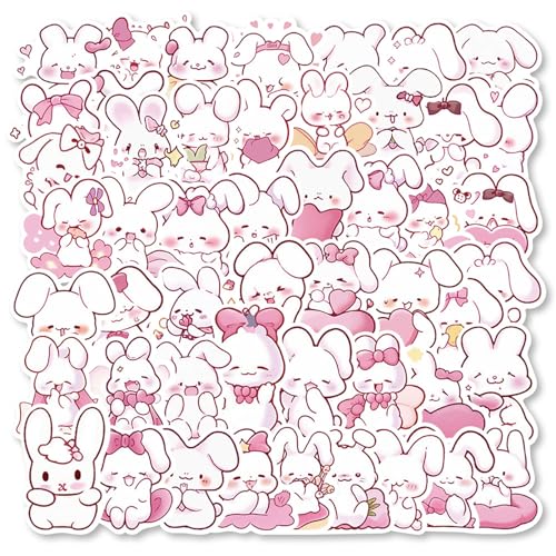 50Counts Kaninchen Aufkleber Ästhetischer Aufkleber Kinder Aufkleber Für Scrapbook Notebook Wasserflasche Telefon Hülle Skateboard Gitarre Farbenfrohe Abnehmbare Aufkleber Für Notebook von Avejjbaey