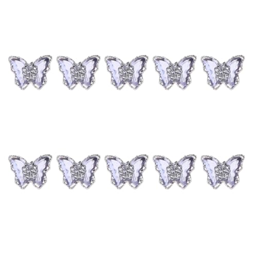 Avejjbaey 10 Stück Luxus Zirkon Nagel Charms Edelsteine ​​Schmetterlinge Art Handwerk Diamanten Kristall von Avejjbaey