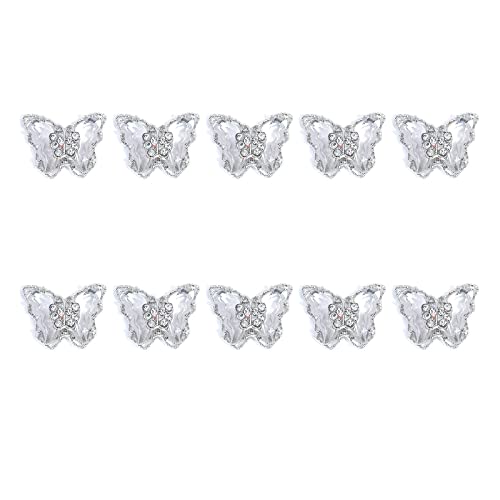 Avejjbaey 10 Stück Luxus Zirkon Nagel Charms Edelsteine ​​Schmetterlinge Art Handwerk Diamanten Kristall von Avejjbaey