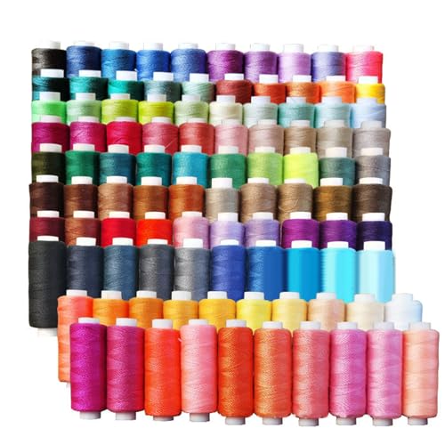 Avejjbaey 100 Farben Nähgarn-Sets, Polyesterfäden, Quiltgarn für Nähmaschinen, Handnähen, Stickerei, von Avejjbaey