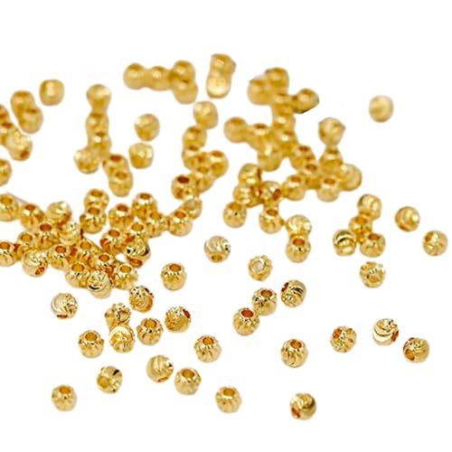 Avejjbaey 100 Stück 3 mm–6 mm runde Abstandsperlen für Armbänder, Halsketten, Schmuckherstellung, Gold- und Silberfarben, von Avejjbaey