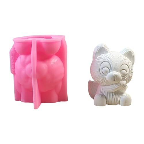 Avejjbaey 3D-Füchse, Kerzen, Gießformen, schöne Tier-Silikonform, Ornament-Formen, Kerzenherstellung, Epoxidharz von Avejjbaey