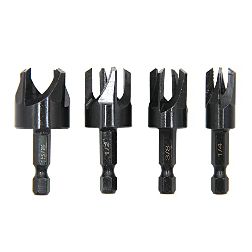 Avejjbaey 4 Teile/satz Zoll Sechseckigen Schaft Krallen Typ Holz Stecker Bohrer Carpenter Loch Opener Reibahle Bit Extraktion von Avejjbaey