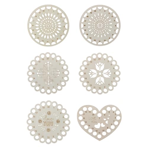 Avejjbaey 6pcs Holzstickstätte Thread Organisatoren Mit Fächern Für Kreuze Stichgarnspeicher Und CRAF Nähzubehör Speicher Set von Avejjbaey