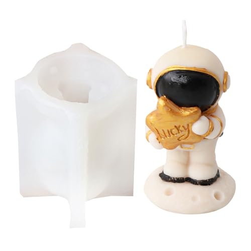 Avejjbaey Astronauten-Figur, Silikon-Kerzenformen, Weltraummann-Figur, Seifenformen für Epoxidharz, Kerzenseife, von Avejjbaey