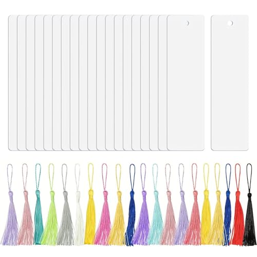 Avejjbaey Doppelseitiges Sublimations-Lesezeichen-Set mit bunten Quasten, handgefertigte Wärmeübertragungs-Lesezeichen, Avejjbaey Doppelseitiges Sublimations-Lesezeichen-Set mit bunten Quasten, handgefertigte Wärmeübertragungs-Lesezeichen, von Avejjbaey
