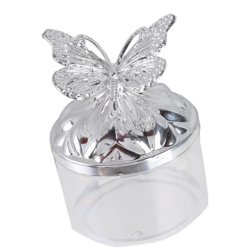 Avejjbaey Elegante Plastik Süßigkeiten Aufbewahrungsschale Mit Metallischen Schmetterling Akzenten Für Hochzeitsfeierdekor Und Geschenkausstellung Langable Plastik Süßigkeiten Glas Für Zuhause von Avejjbaey