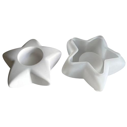 Avejjbaey Epoxidharz-Kerzenhalter-Silikonform, Kerzengrundform, Stern-/Mond-/Herz-Kerzenhalter, Formen, DIY-Ornamente, von Avejjbaey
