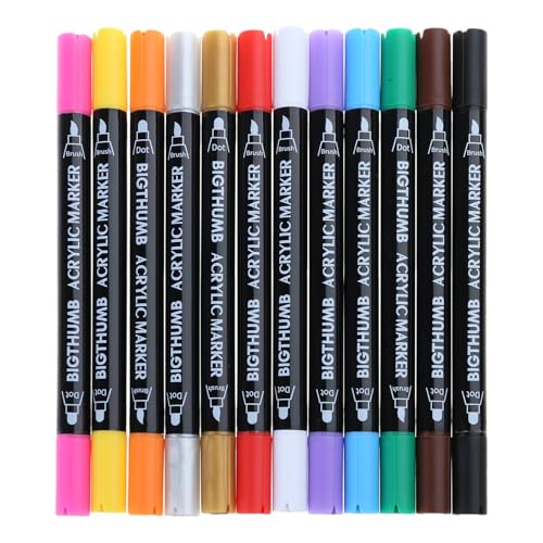Avejjbaey Farbstifte für Felsmalerei, 12 Stück wasserfeste Stifte für Glasmalerei, Kunstzeichnung, Acrylfarben-Marker-Set mit von Avejjbaey