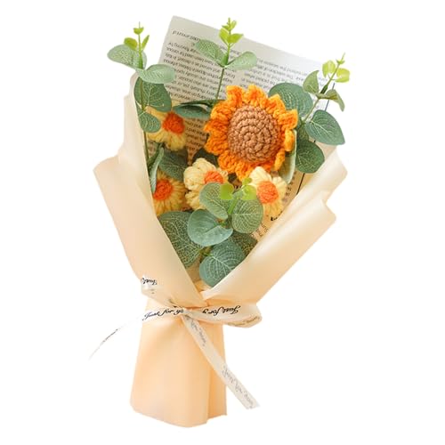 Avejjbaey Garnblumen, Handgestrickt, künstliche Blume, dekorativ, handgefertigt, für Lehrertag, Geburtstag, freundliche Häkelblumen-Dekoration von Avejjbaey