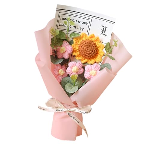 Avejjbaey Garnblumen, Handgestrickt, künstliche Blume, dekorativ, handgefertigt, für Lehrertag, Geburtstag, freundliche Häkelblumen-Dekoration von Avejjbaey