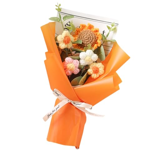 Avejjbaey Garnblumen, Handgestrickt, künstliche Blume, dekorativ, handgefertigt, für Lehrertag, Geburtstag, freundliche Häkelblumen-Dekoration von Avejjbaey