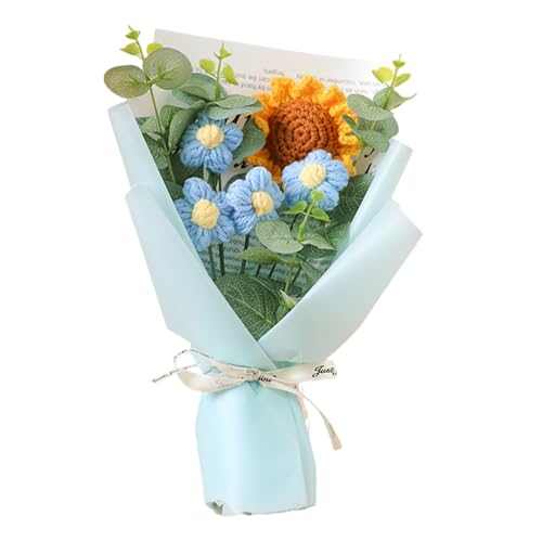 Avejjbaey Garnblumen, Handgestrickt, künstliche Blume, dekorativ, handgefertigt, für Lehrertag, Geburtstag, freundliche Häkelblumen-Dekoration von Avejjbaey