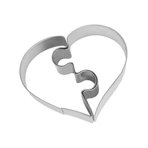 Avejjbaey Herz-Keksformen, kreative Liebe, Hochzeit, Puzzle-Formen-Set, Edelstahl, Kekse, Backstempel, Kuchendekoration von Avejjbaey