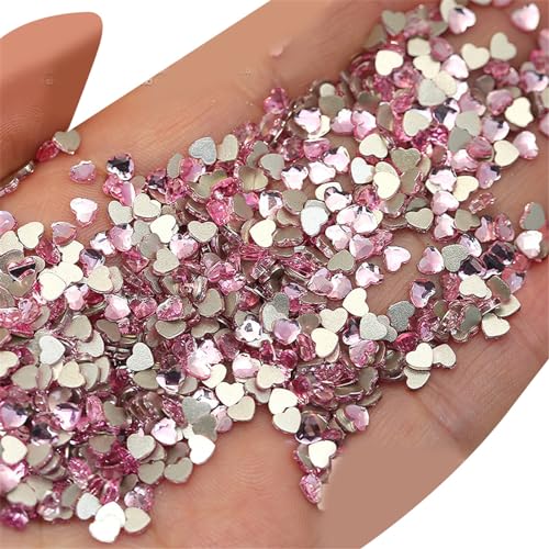 Avejjbaey Herz Nagel Charms Schmetterling Kristall Edelsteine ​​Flacher Boden Nagel Edelsteine ​​Nail Art Charms Nagel Kristall von Avejjbaey