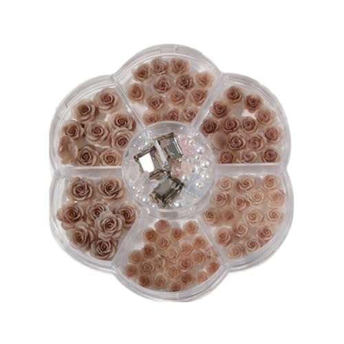 Avejjbaey Nagel Strasssteine ​​3D Blumen Nagel Charms Rechteck Nagel Kristall Edelsteine ​​Perlen Perlen Nägel Kunst Charms von Avejjbaey