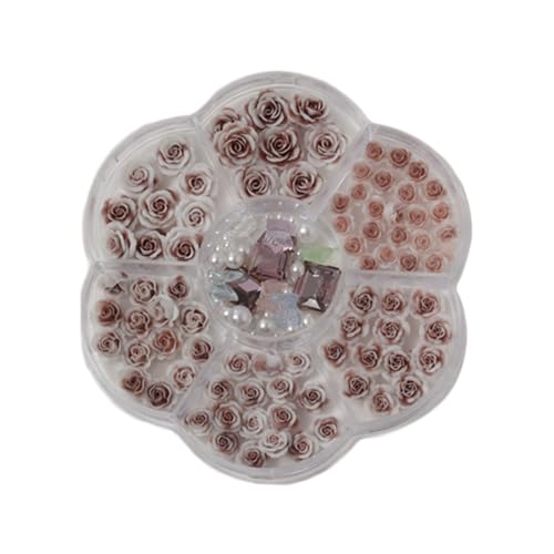 Avejjbaey Nagel Strasssteine ​​3D Blumen Nagel Charms Rechteck Nagel Kristall Edelsteine ​​Perlen Perlen Nägel Kunst Charms von Avejjbaey