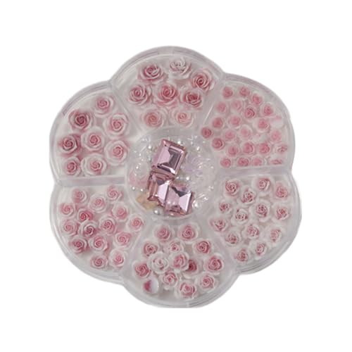 Avejjbaey Nagel Strasssteine ​​3D Blumen Nagel Charms Rechteck Nagel Kristall Edelsteine ​​Perlen Perlen Nägel Kunst Charms von Avejjbaey