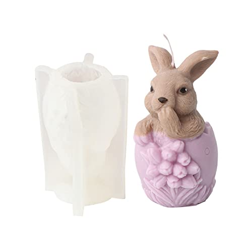 Avejjbaey Ostern-Eierschalen-Blumen-Kaninchen-Kerzen-Silikonform für schlüpfendes Häschen-Harz-Gießform für Avejjbaey Ostern-Eierschalen-Blumen-Kaninchen-Kerzen-Silikonform für schlüpfendes Häschen-Harz-Gießform für von Avejjbaey