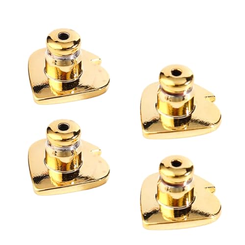 Avejjbaey Packung mit 4 Ohrring-Verschlüssen, sichere Kupplungen, Ohrring-Stecker, herzförmige, verriegelbare von Avejjbaey
