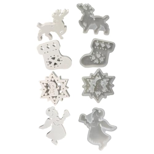 Avejjbaey Silikon-Weihnachtsdekorations-Formen-Set, handgefertigte Weihnachtsdekoration, Silikonformen zum Basteln von hängenden von Avejjbaey
