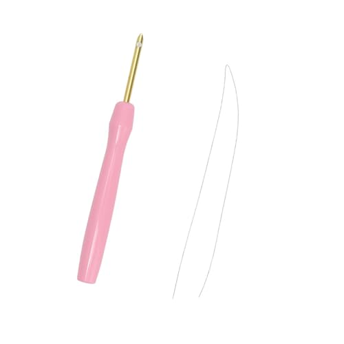 Avejjbaey Stanznadelwerkzeug mit Holzgriff, Stickstift mit Nadeleinfädler, Holzgriff, Stickstift zum Sticken von Avejjbaey