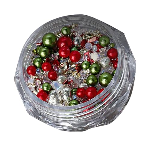 Avejjbaey Weihnachten Art Perlen Perlen Charms Kristall Mixed Schmuck Perlen Teile Maniküre Nägel von Avejjbaey