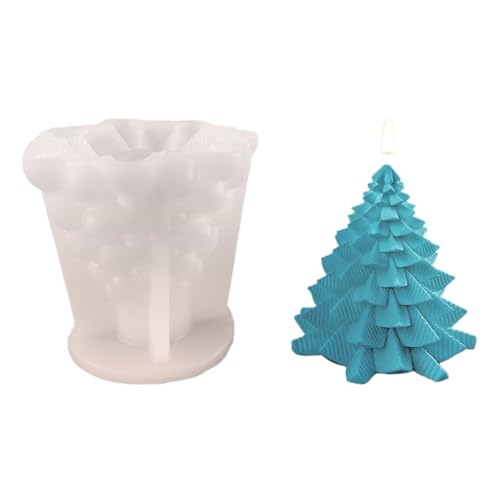 Avejjbaey Weihnachtsbaum-Tannenzapfen-Silikon-Kerzenformen für Epoxidharz-Seifenherstellung, Schokoladen-Fondant-Silikonform zum von Avejjbaey