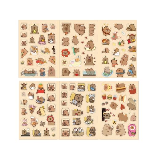 Cartoon Animal Sticker Wasserbeständiger Haustieraufkleber Für Wasserflasche Notebook Journal Telefon Hülle Laptop Scrapbook Aufkleber Capybara Aufkleber von Avejjbaey
