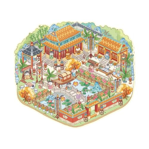 Chinesische Stile Landschaft Aufkleber Ästhetischer Aufkleber Katzen Hütten Szene Aufkleber Scrapbooking Supplies Für Erwachsene Kinder Chinese Landschaft Aufkleber Aufkleber Aufkleber Cats von Avejjbaey