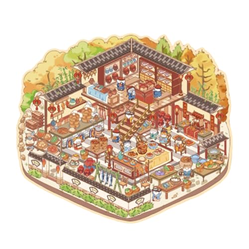 Chinesische Stile Landschaft Aufkleber Ästhetischer Aufkleber Katzen Hütten Szene Aufkleber Scrapbooking Supplies Für Erwachsene Kinder Chinese Landschaft Aufkleber Aufkleber Aufkleber Cats von Avejjbaey