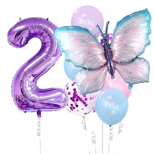 Dekorativer blauer Schmetterlings-Aluminiumfolienballon, tolle Party-Dekoration und Geschenkbedarf, Zuhause, Schlafsaal, Urlaub, Latexballon-Set von Avejjbaey