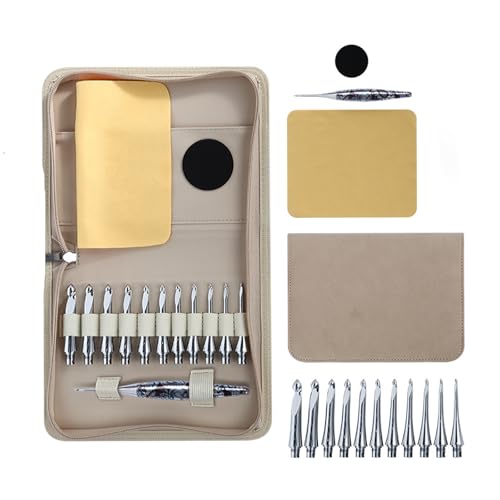 Ergonomische tunesische Häkelnadel, austauschbare Häkelnadel mit Spitze in 11 Größen zum Häkeln, Weben, Stricken, 3,5 mm-10 mm, Aluminium-Häkelwerkzeug von Avejjbaey