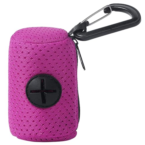Haustier-Müllbeutelhalter, Hundekotbeutelspender, Netzstoff, Hundekotspender mit Leinenhaken für Outdoor-Aktivitäten von Avejjbaey