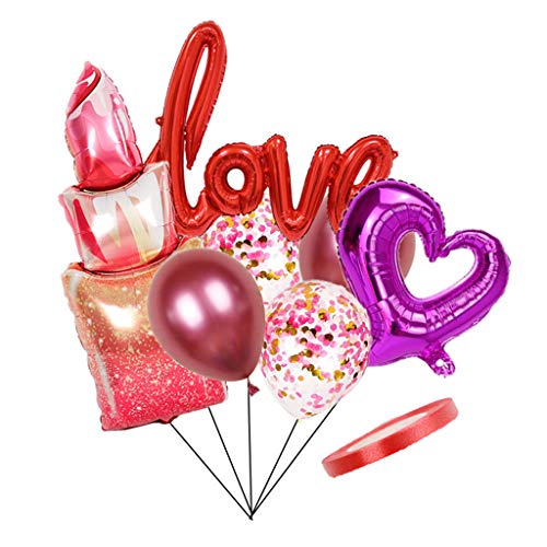 Liebesballon-Set, 7-teilig, Herz-Folienballons für Valentinstag, Hochzeit, Geburtstag, Brautparty, Babyparty, Ballon-Dekorationen für Jungen von Avejjbaey