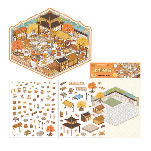 Szenenaufkleber Chinesische Stile Landschaft Aufkleber Retro Courtyard Hand Account Aufkleber Beschriftungen Journaling Lieferungen Chinesischer Stil Landschaft Aufkleber Aufkleber Aufkleber Retro von Avejjbaey