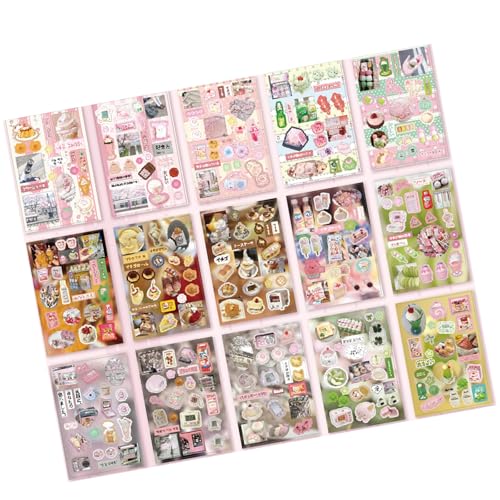 Unterhaltsame Miniatur Szene Aufkleber Cartoon Miniaturhaus Aufkleber Für Scrapbooking Journal Notebook Photo Frame Phone Case Künstlerische Telefon Zurück Dekoration Aufkleber von Avejjbaey