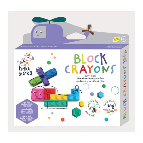 Haku Yoka 6303086 Block Wachsmalkreiden-Set, Helikopter, Wachsmalsteine in kräftigen Farben, Wachmalstifte in Klemmbaustein-Form, ohne Abfärben, für Kinder ab 3 Jahren Haku Yoka 6303086 Block Wachsmalkreiden-Set, Helikopter, Wachsmalsteine in kräftigen Farben, Wachmalstifte in Klemmbaustein-Form, ohne Abfärben, für Kinder ab 3 Jahren von Avenir