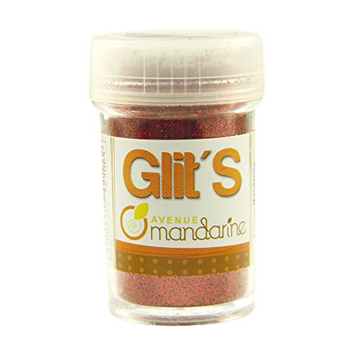 Avenue Mandarine 42506MD Glitter Glit's Flakon (14g, mit praktischem Streuaufsatz zur leichten Handhabung, ideal für Kinder) 1 Stück rot von Avenue Mandarine