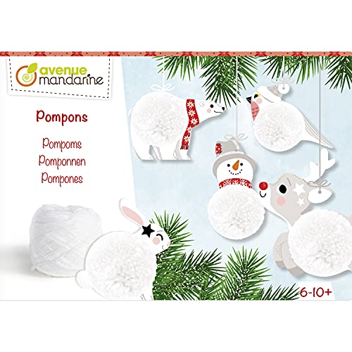Avenue Mandarine KC133C - Kreativbox Pompons zum Aufhängen, ideal ab 6 Jahren, Weihnachtsbaum, 1 Box von Avenue Mandarine