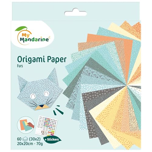 Avenue Mandarine OR513C - Packung Origami Papier mit 60 Blatt, beidseitig bedruckt, 20x20cm, 70g, + 1 Bogen Augen Stickers, ideal ab 7 Jahren, Fell, 1 Pack Avenue Mandarine OR513C - Packung Origami Papier mit 60 Blatt, beidseitig bedruckt, 20x20cm, 70g, + 1 Bogen Augen Stickers, ideal ab 7 Jahren, Fell, 1 Pack von Avenue Mandarine