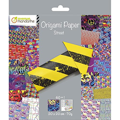 Avenue Mandarine OR520C - Kreativbox mit Origami Papier, 60 Bögen, 20x20cm, 70g + 1 Stickerbogen Augen, ideal ab 7 Jahren, Street Art Avenue Mandarine OR520C - Kreativbox mit Origami Papier, 60 Bögen, 20x20cm, 70g + 1 Stickerbogen Augen, ideal ab 7 Jahren, Street Art von Avenue Mandarine
